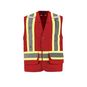 CX2 L01190 Surveyor Hi-Vis Multi-Pocket Safety Vest - supplier garment view 1