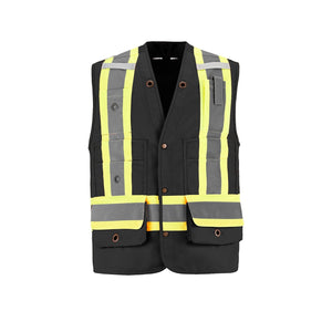 CX2 L01190 Surveyor Hi-Vis Multi-Pocket Safety Vest - supplier garment view 3