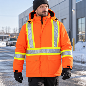 CX2 L01250 Armour Hi-Vis Insulated Parka in Hi-Vis Orange - lifestyle view