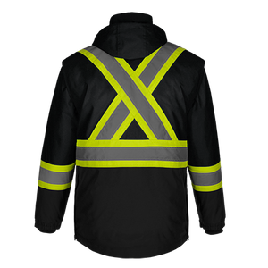CX2 L01275 Kenworth 5-in-1 outer parka in Black — actual supplier back view