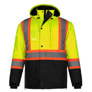 CX2 L01275 Kenworth 5-in-1 outer parka in Hi-Vis Yellow — actual supplier front view