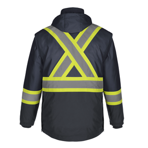 CX2 L01275 Kenworth 5-in-1 outer parka in Navy — actual supplier back view