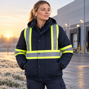 CX2 L01277 Peterbuilt 3-in-1 Hi-Vis Bomber Jacket in Navy - lifestyle view