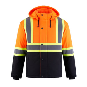 CX2 L01310 Freightliner Hi-Vis Insulated Softshell Jacket - supplier garment view 1