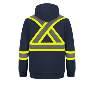 CX2 L01380 Infinity Hi-Vis Full Zip Detachable Hood Hoodie - supplier garment view 8