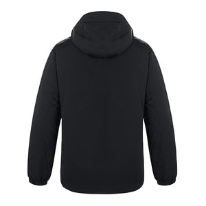 CX2 L03400 Playmaker men's insulated jacket with detachable hood in Black — back view