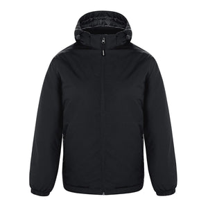 CX2 L03400 Playmaker men's insulated jacket with detachable hood in Black — front view