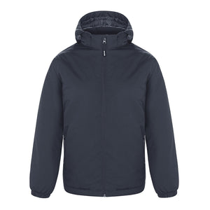 CX2 L03400 Playmaker men's insulated jacket with detachable hood in Navy — front view