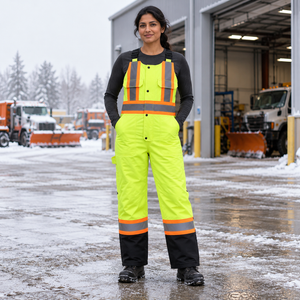 CX2 P01255 Cabover Hi-Vis Insulated Bib Overalls in Hi-Vis Yellow - lifestyle view