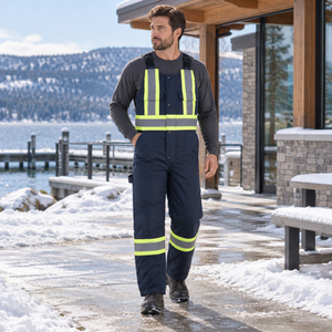 CX2 P01255 Cabover Hi-Vis Insulated Bib Overalls in Navy - second lifestyle view