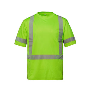 CX2 S05980 Lumen hi-vis T-shirt in fluorescent lime, front view