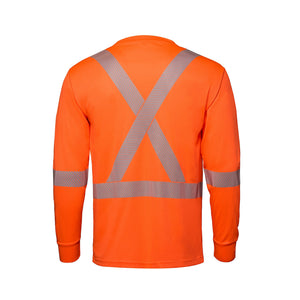 CX2 S05982 Volt Hi-Vis Segmented-Stripe Long Sleeve T-Shirt - supplier garment view 9