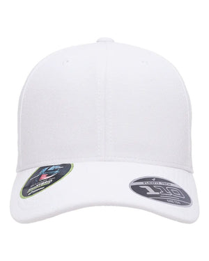 Flexfit 110P 110® Cool & Dry Mini-Piqué Cap in White — front view