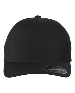 Flexfit 180 Delta® Seamless Cap in Black — front view