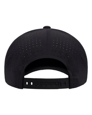 Flexfit 180AP Delta® Snapback Perforated Cap in Black — back view