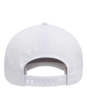 Flexfit 180AP Delta® Snapback Perforated Cap in White — back view