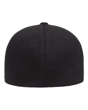 Flexfit 5001 V-Flexfit® Cotton Twill Cap in Black — back view