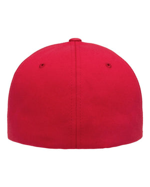 Flexfit 5001 V-Flexfit® Cotton Twill Cap in Red — back view