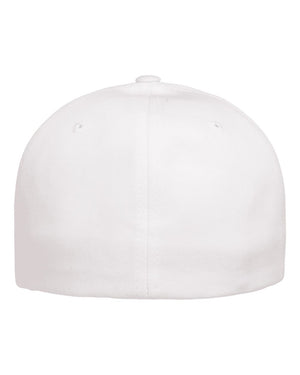 Flexfit 5001 V-Flexfit® Cotton Twill Cap in White — back view