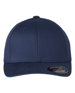 Flexfit 6277Y Youth Cotton Blend Cap in Navy — front view