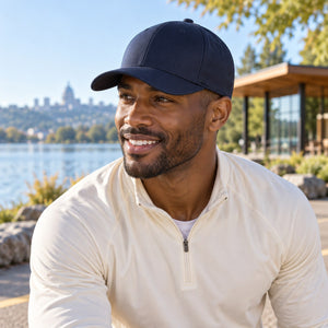 Flexfit 6580 Pro-Formance® Cap in Dark Navy — lifestyle view