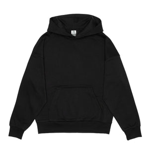 Just Like Hero HERO-2120 unisex drop shoulder hoodie in Black, front view
