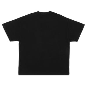 Just Like Hero HERO-300 unisex heavy oversized t-shirt in Black, back view