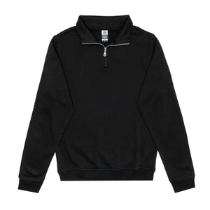 Just Like Hero HERO-4020 unisex quarter zip sweatshirt in Black, front view