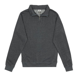 Just Like Hero HERO-4020 unisex quarter zip sweatshirt in Dark Heather, front view