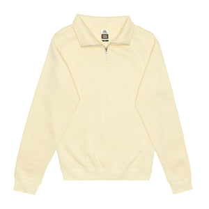 Just Like Hero HERO-4020 unisex quarter zip sweatshirt in Ivory, front view