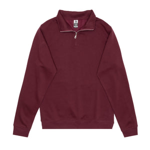 Just Like Hero HERO-4020 unisex quarter zip sweatshirt in Maroon, front view