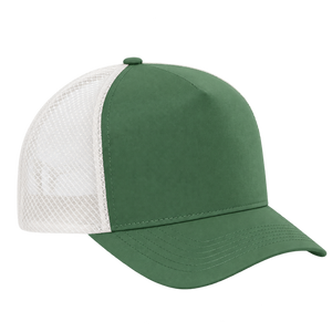 KOI1836 matte 5-panel trucker cap in Balsam Green/Bone