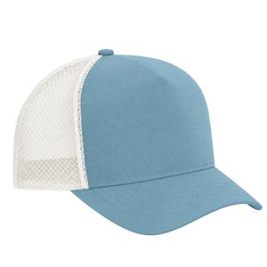KOI1836 matte 5-panel trucker cap in Blue Mist/Bone
