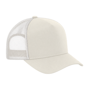 KOI1836 matte 5-panel trucker cap in Bone/Bone