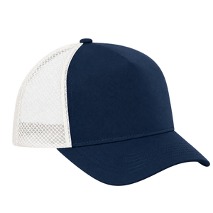 KOI1836 matte 5-panel trucker cap in Midnight Blue/Bone