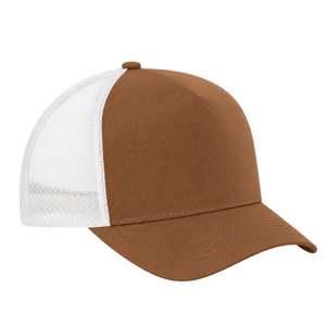 KOI1836 matte 5-panel trucker cap in Saddle/Bone