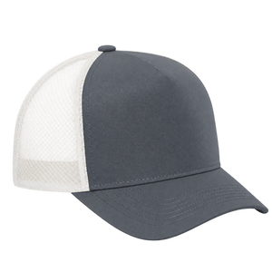 KOI1836 matte 5-panel trucker cap in Storm Grey/Bone