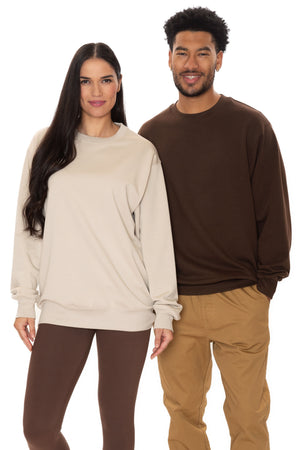 KOI KOI2240 Element CFF Crewneck Sweatshirt model view - Sahara / Coffee Brown