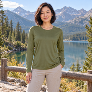 CORE365 CE10LW women's T-shirt, realistic mountain lifestyle 2 - Military Green