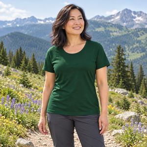 CORE365 CE111W women's T-shirt, realistic mountain lifestyle 3 - Forest