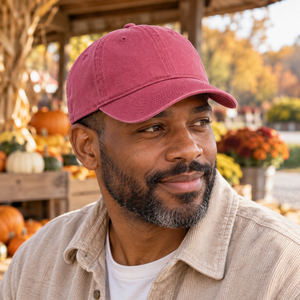 Comfort Colors CCWC0 Coastal Washed Cap in Crimson, lifestyle view