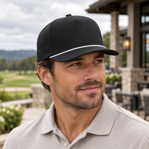 Comfort Colors CCRC0 Rope Cap in Black, lifestyle view
