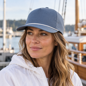 Comfort Colors CCRC0 Rope Cap in Blue Jean, lifestyle view