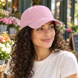 Comfort Colors CCSC0 Sunwashed Cap in Blossom, lifestyle view