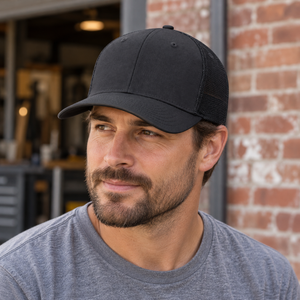 CSW 24/7 H08205 Snap Back Trucker Cap in Black, lifestyle view
