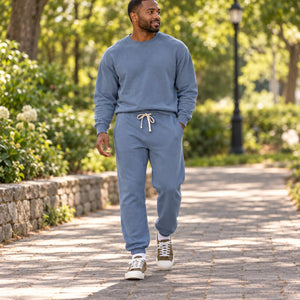 Garment-Dyed Lightweight Fleece Sweatpants — premium lifestyle photography