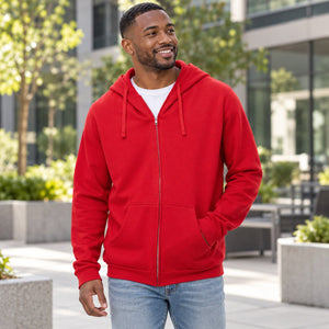 Unisex Zipper Fleece Hoodie — premium lifestyle photography