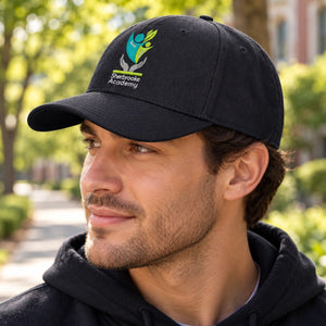 Embroidered Sherbrooke Academy Snapback Hat — side view with original school design