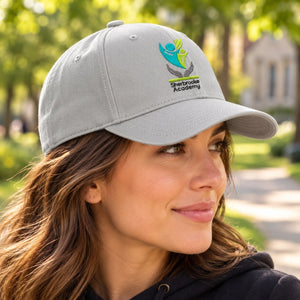 Embroidered Sherbrooke Academy Snapback Hat — side view with original school design