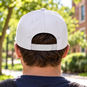 Embroidered Sherbrooke Academy Snapback Hat — rear view with original school design